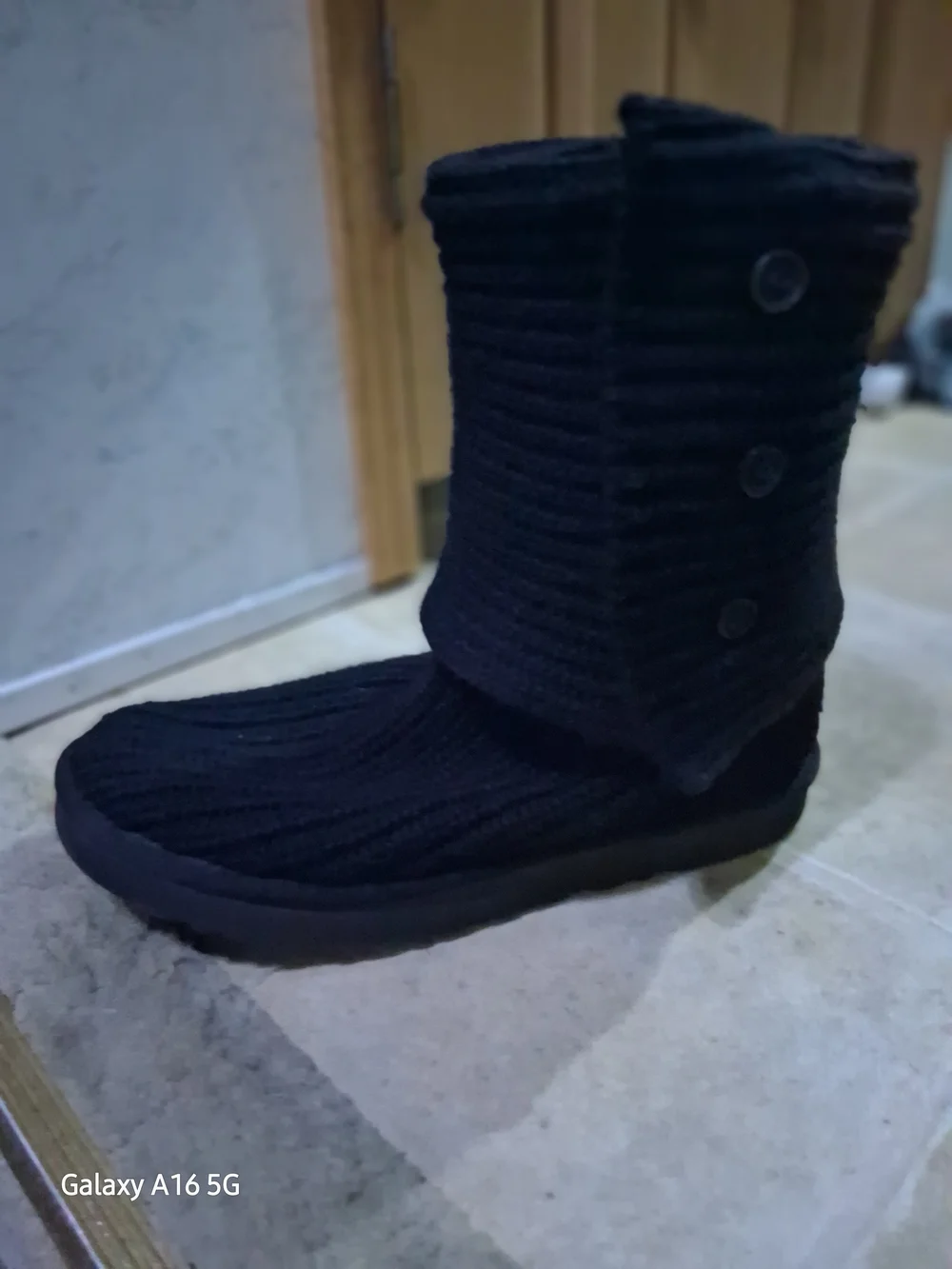 UGG Australia Classic Cardy Knit Boots Blk